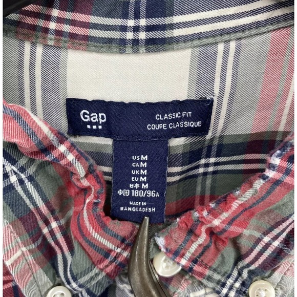 Gap Mens Button Down LS Collared Classic Fit Shirt Medium Multicolor Plaid (2515 - Picture 3 of 6